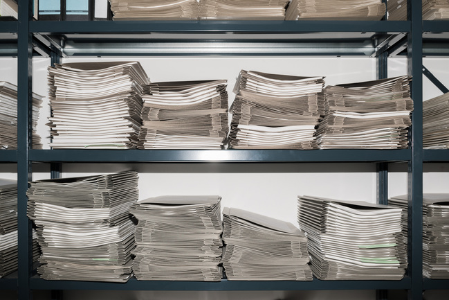 Aktenregal in den Archivräumen der Bundesanwaltschaft Aktenregal in den Archivräumen der Bundesanwaltschaft